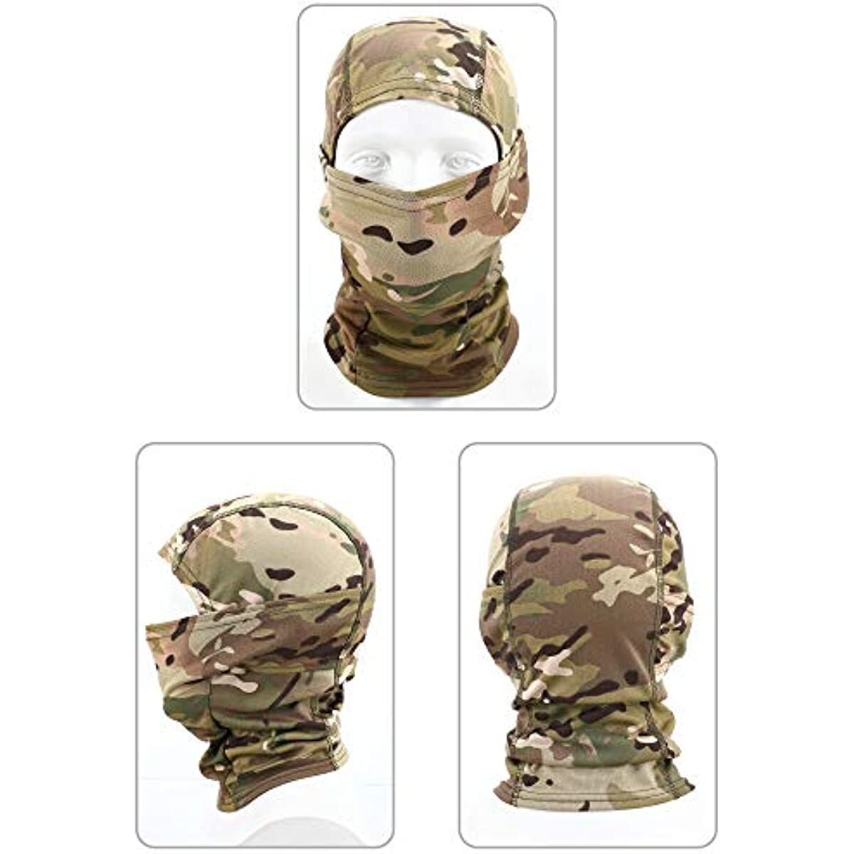 Camo Balaclava Face Mask UV Protection Ski Sun Hood Tactical Cover for Men Women