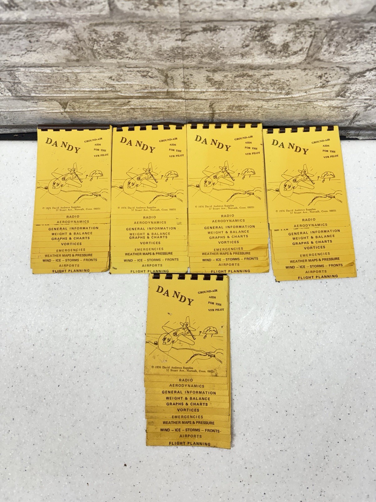 Lot of 5 Vintage 1976 DA NDY VFR Pilot Ground Air Aids Aviation Flip Guides