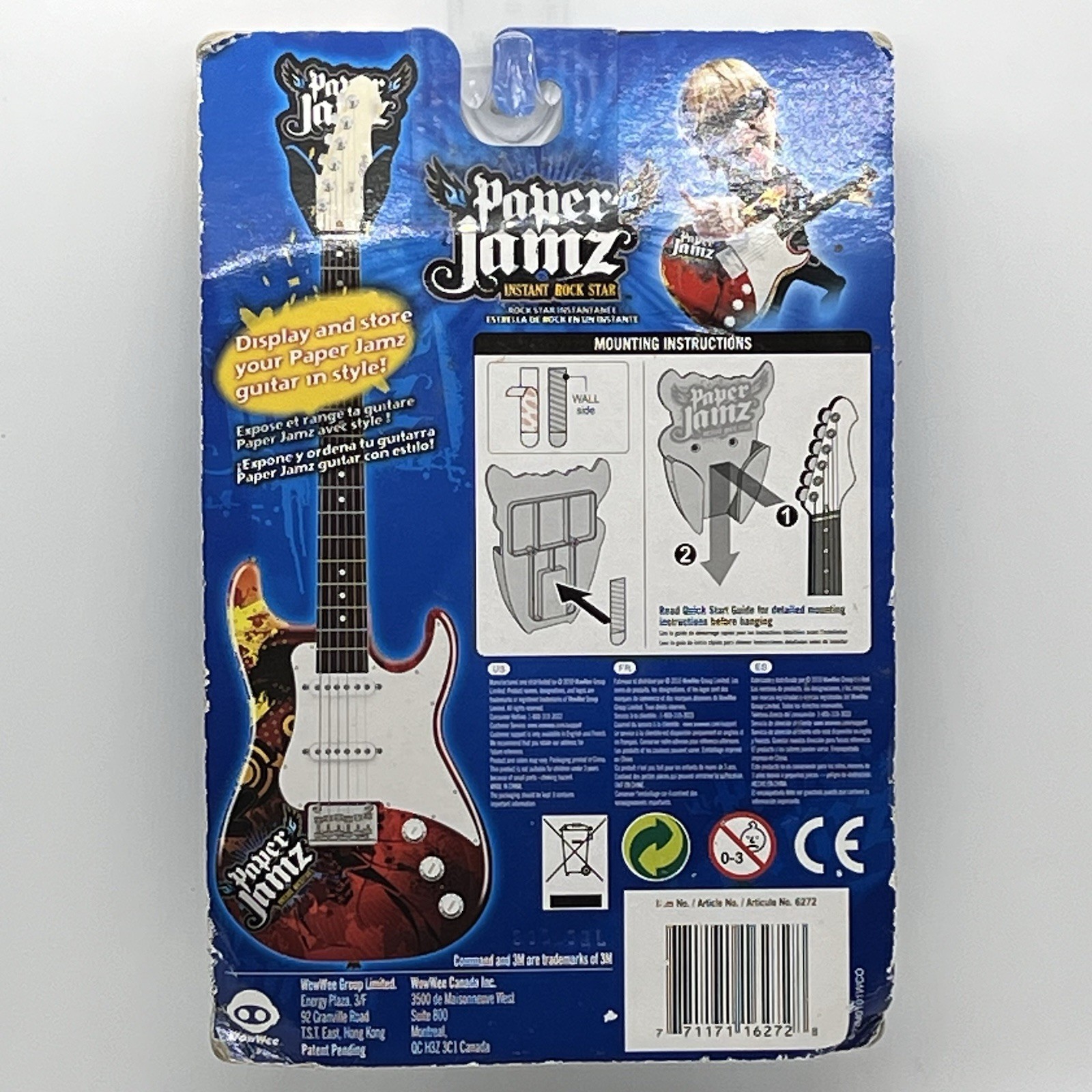 WowWee Paper Jamz Wall Mount Guitar Bracket Display Store