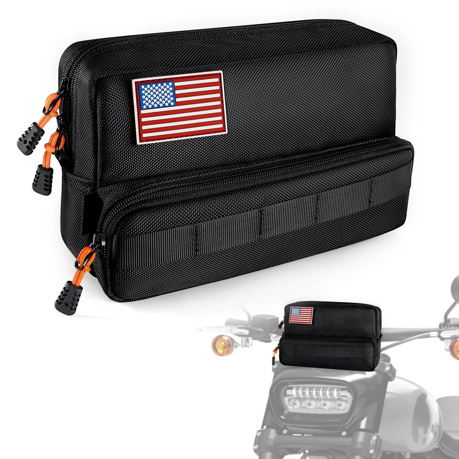 Motorcycle Handlebar Bag, Upgraded Dirtbike Handlebar Bag, Universal Tool Bag...