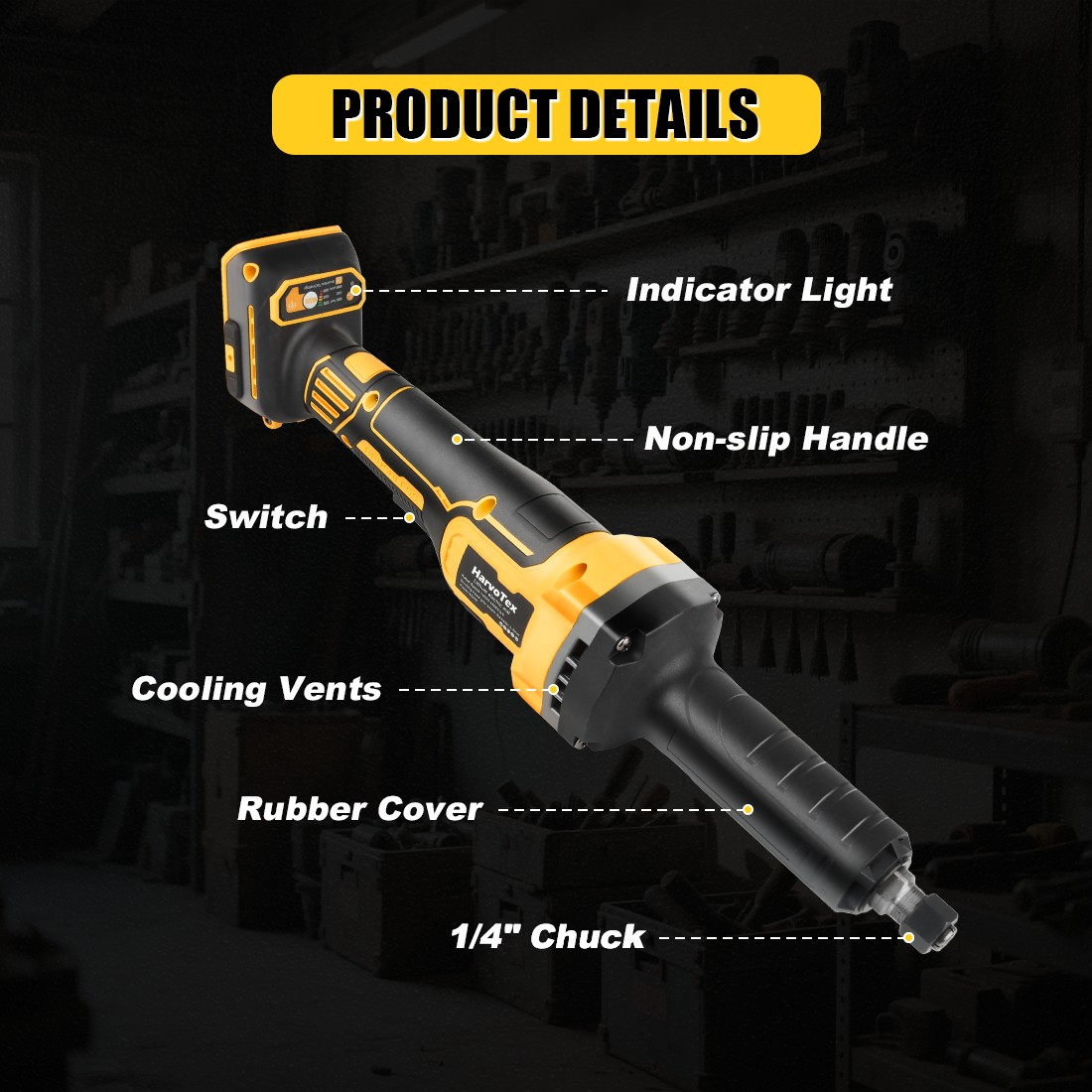 Cordless Die Grinder for Dewalt 20V Battery Variable Speed Brushless Tool Only