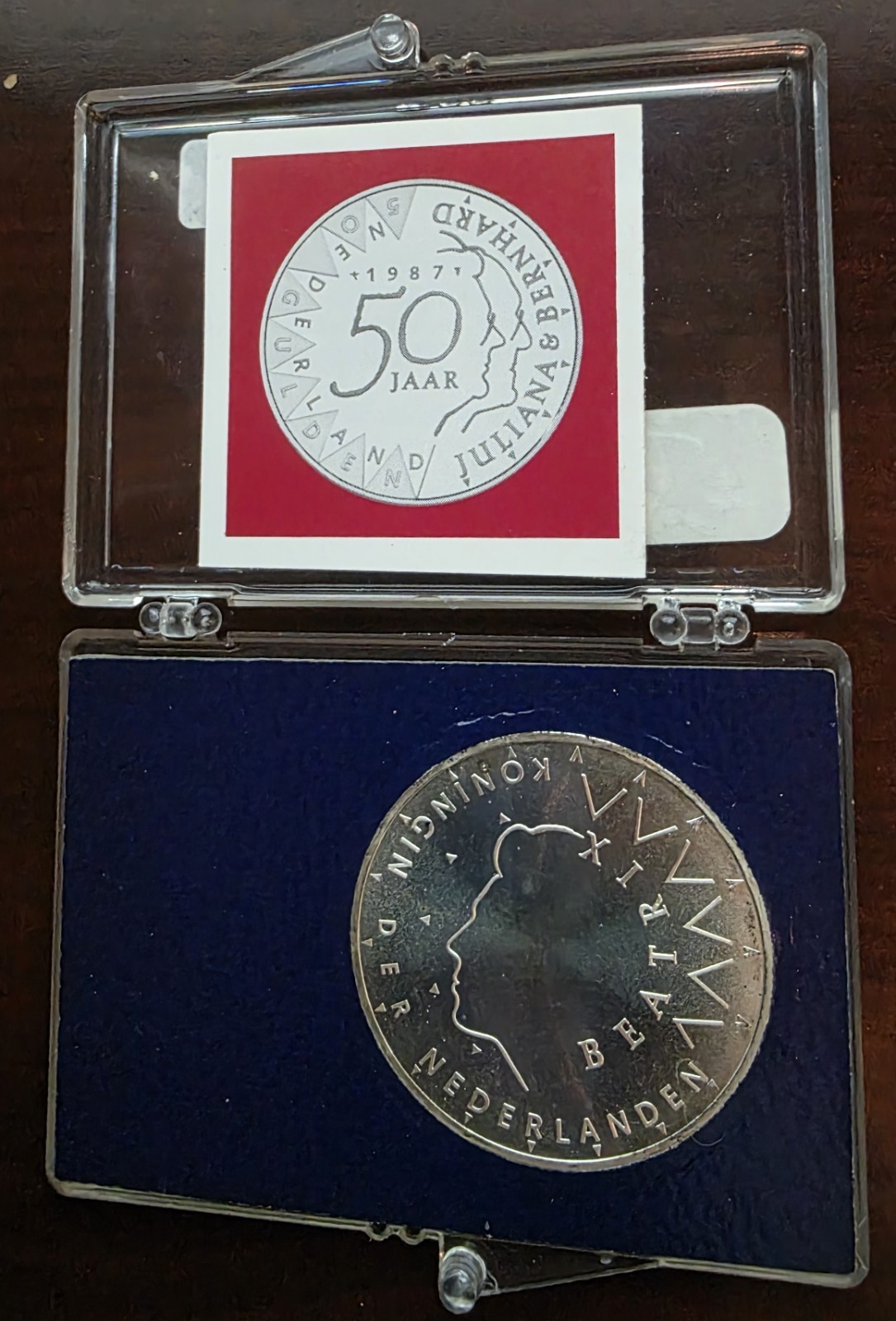 1987 NETHERLANDS 50 JAAR SILVER COIN