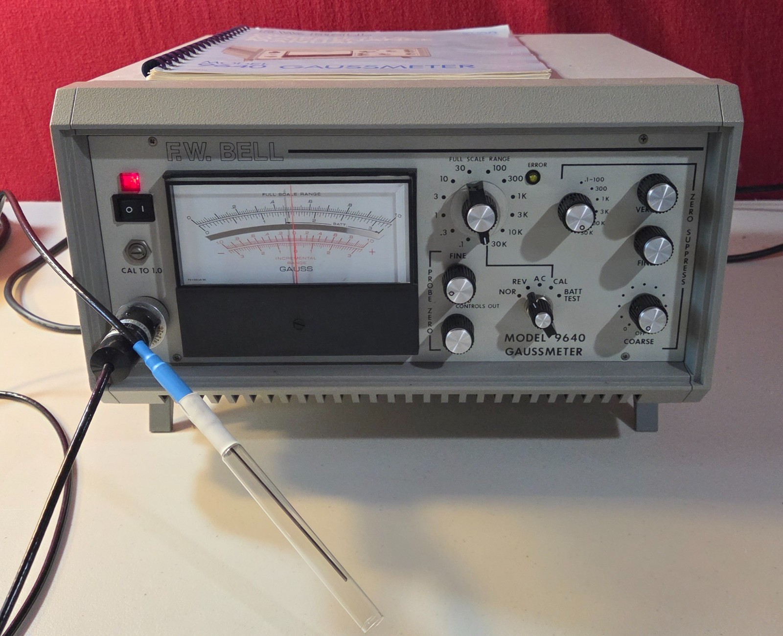 F.W. Bell 9640 stationary analog AC/DC gaussmeter. Magnetic field tester