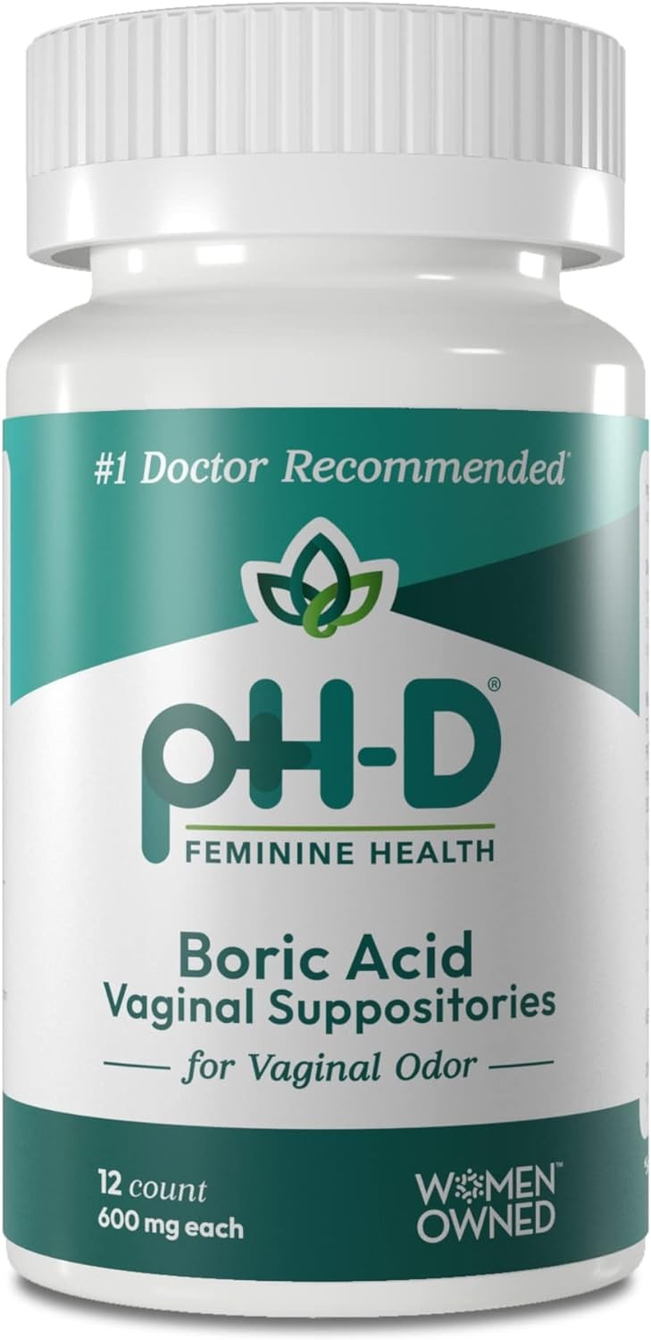 pH-D Feminine Health Support - 600 mg Boric Acid Suppositories - Woman Owned - f