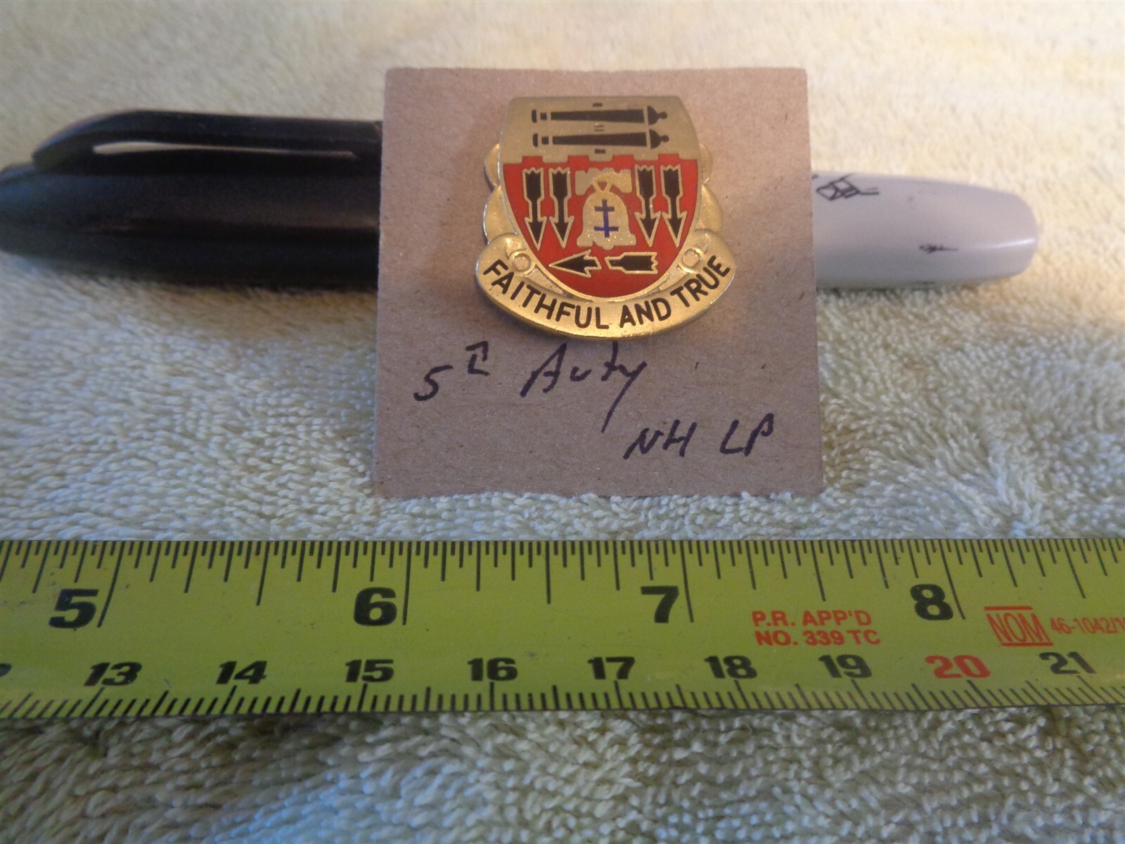 5th Artillery NH (long post) Unit Crest, DI, DUI (DRAW#104)