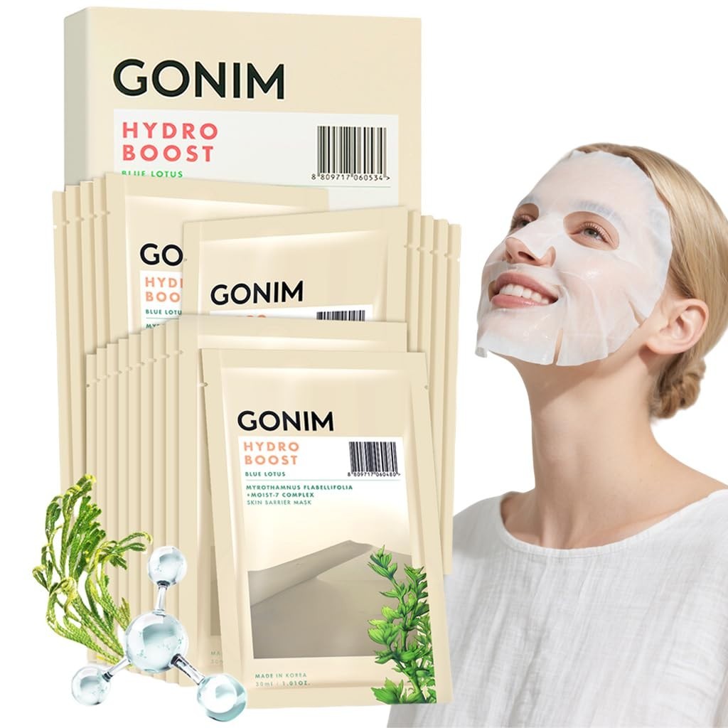 GONIM Face Mask Korean Skin Care with Hvaluronic Acid Serum, 15ml 20 Count NiB