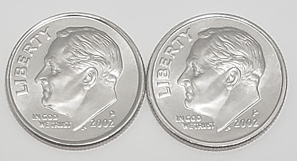 2002 P & D Roosevelt Dime Set  AVE CIRCULATED **FREE SHIPPING**