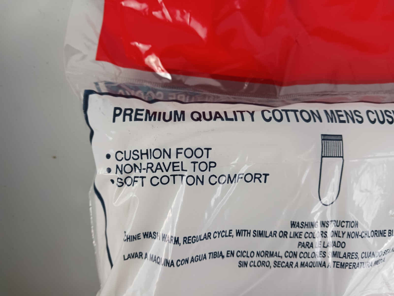 6 Pairs Men's Cotton Athletic Sports Tube Socks, White, Sock Size 10-15,