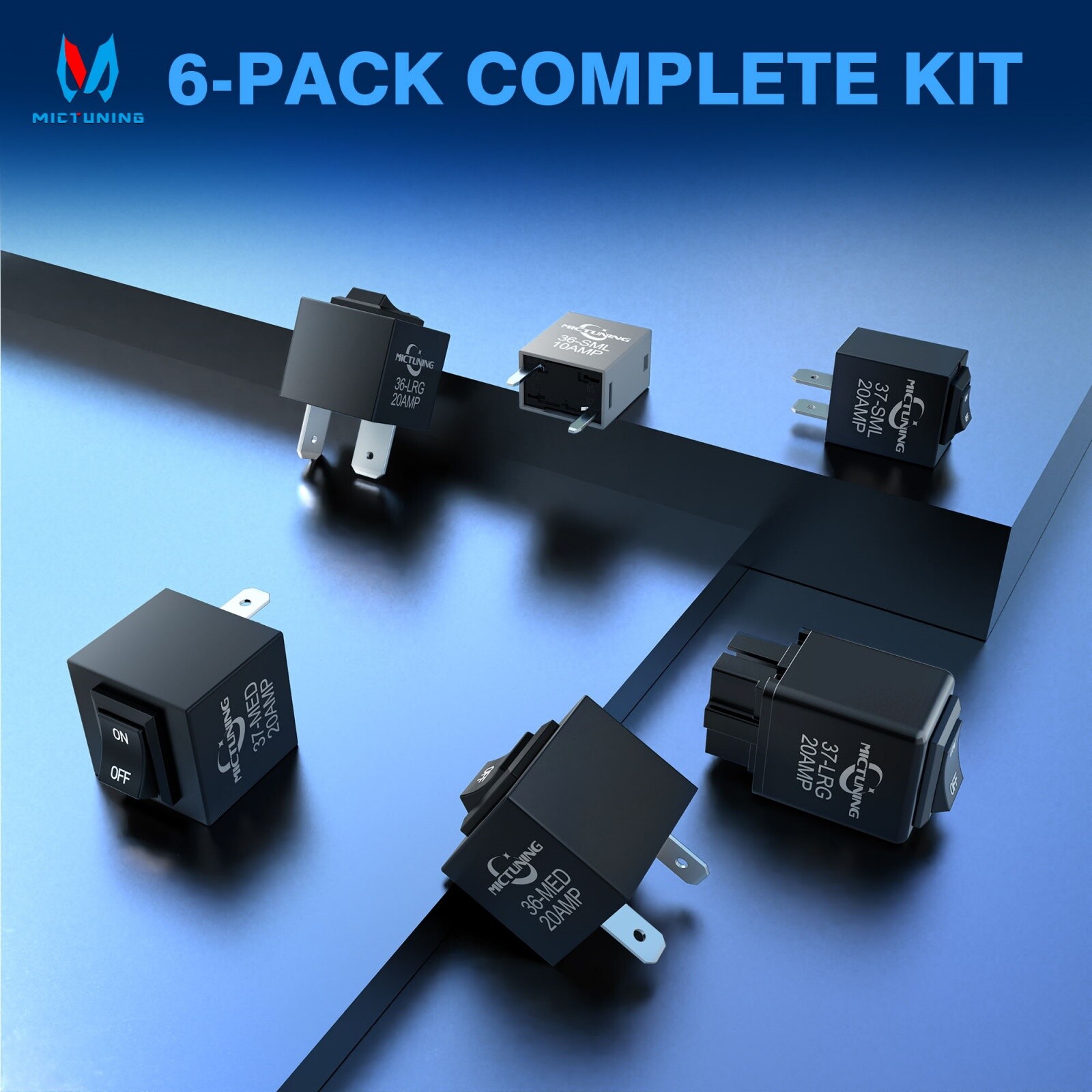 6-Pack 9038 Relay Bypass Switch Kit - Diagnostic Scanner & Test Tool 12V System