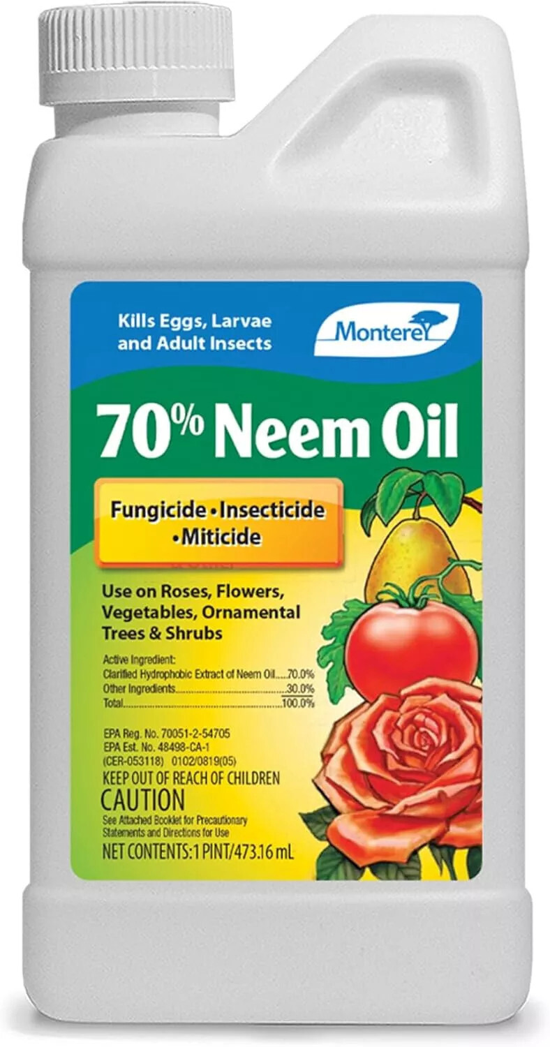 Monterey Neem Oil 70% for Controlling Insects & Disease - one Pint