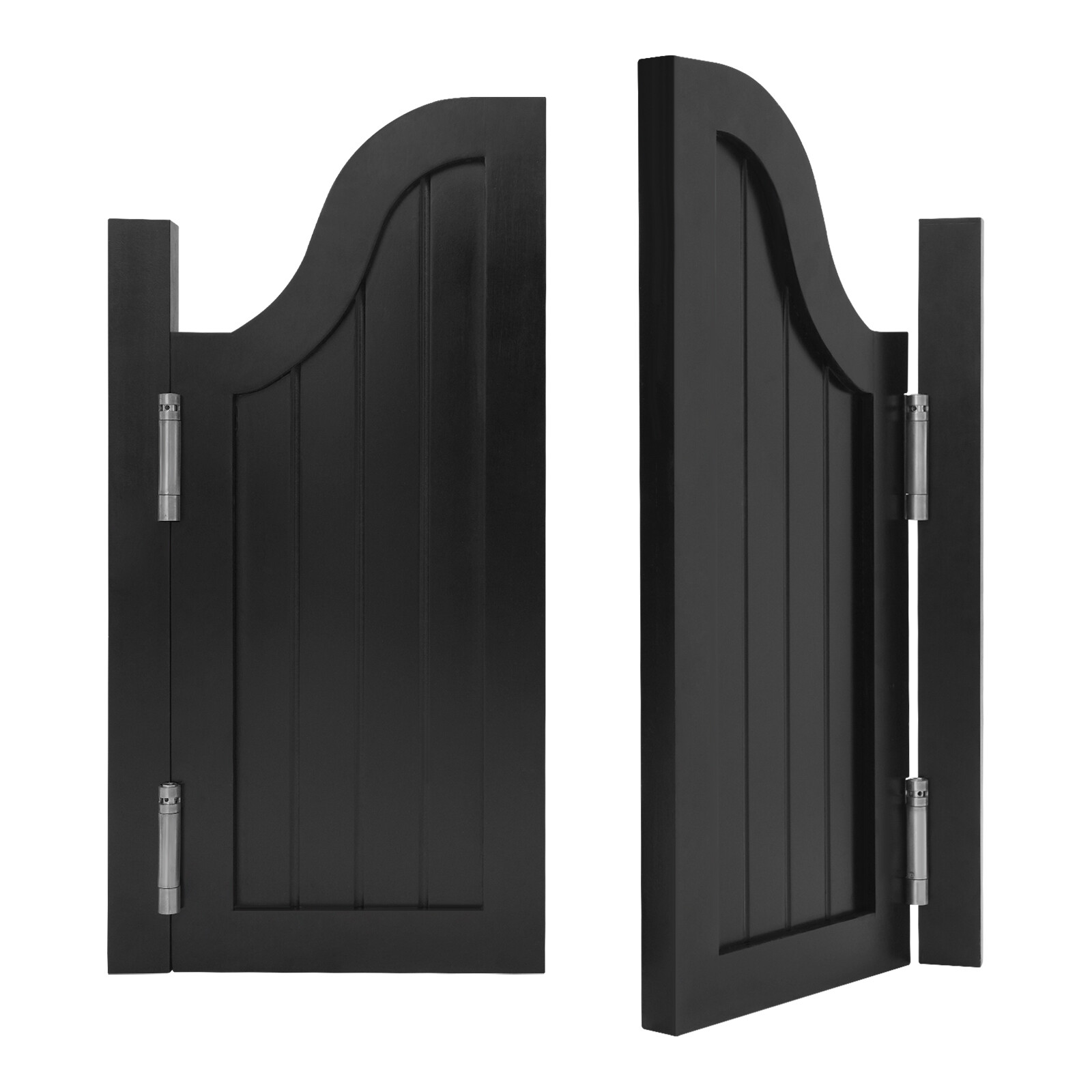 Modern Swing Solid Wood Door Vertical Stripe Partition Door 70x70cm Black