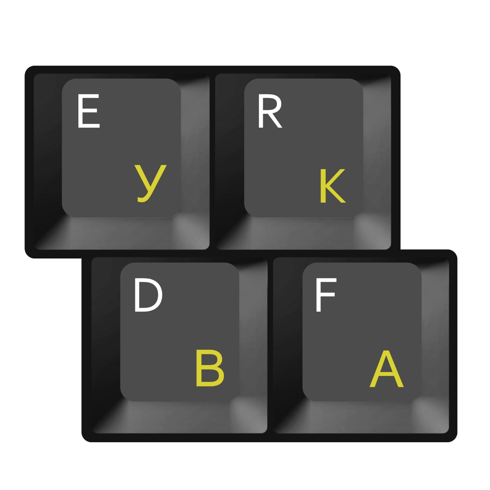 HQRP Pegatina Rusa Amarilla Transparente para Teclado para Ordenador portátil