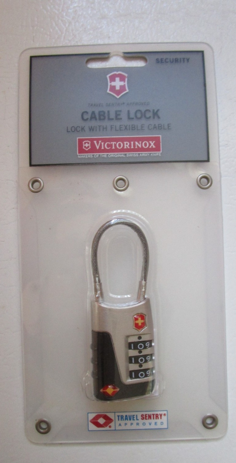 New Travel Sentry Approved Cable Lock Victorinox with Flexible Cable