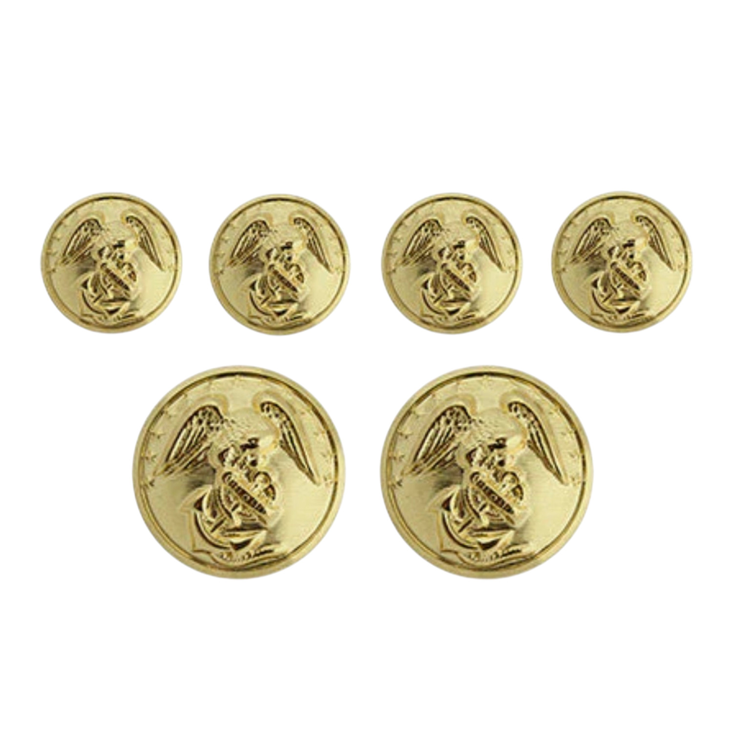 USMC Marine Corps Dress Blue Uniform Buttons – Gold | Officer & Enlisted | Repla