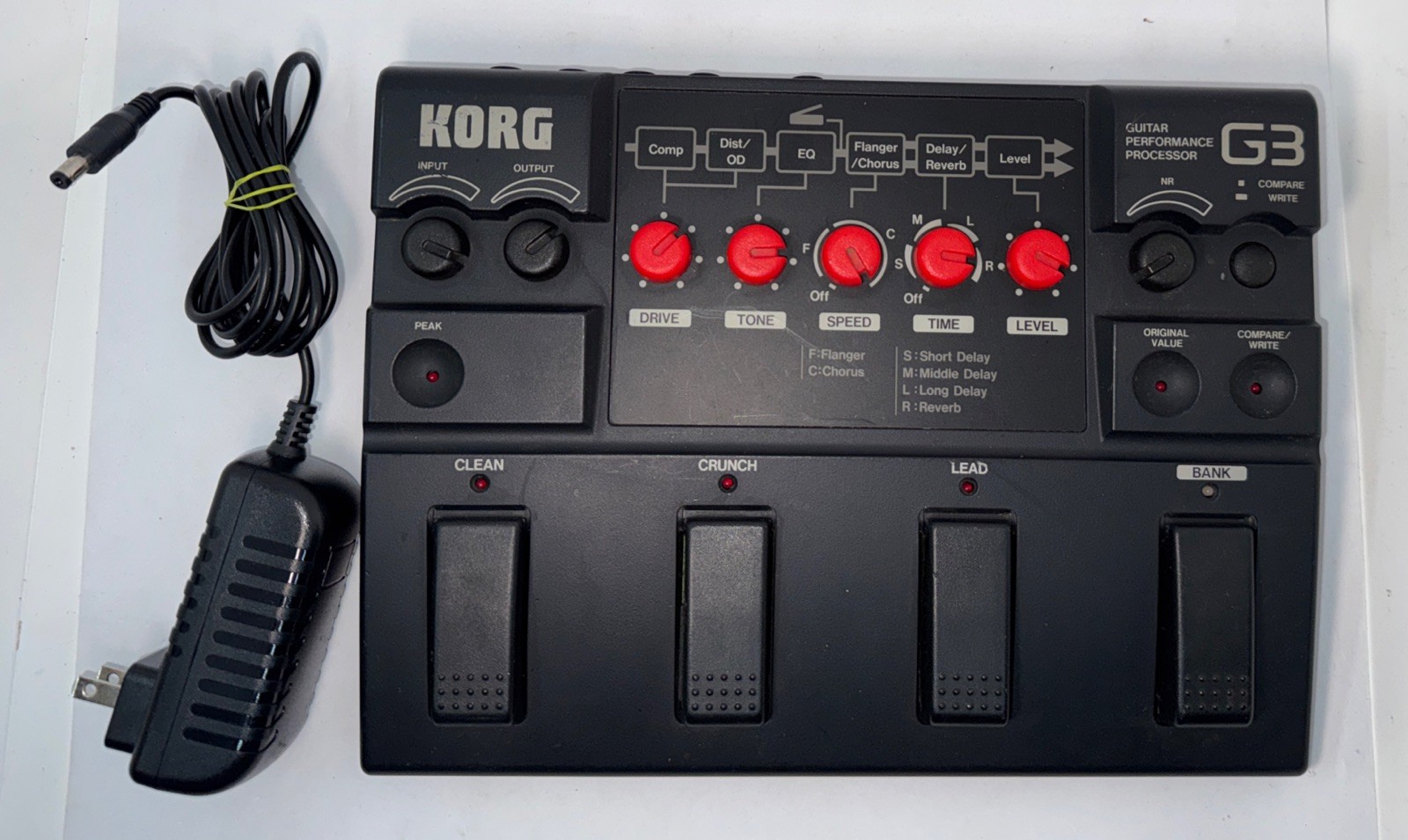 Korg G3 Guitar Multi Effect Pedal Guitar Performance Processor Untested W/Guitar