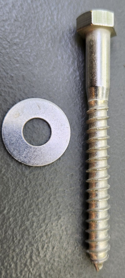 Quazite C080176 Bolt SS Auger 3/8-7 X 3.50 Hex, Washer C080210