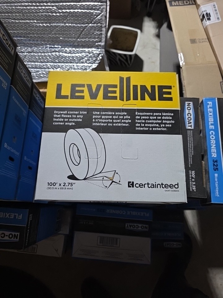 (6) LEVELLINE 1 Roll Drywall Corner Tape Sz 100’ x 2.75” White
