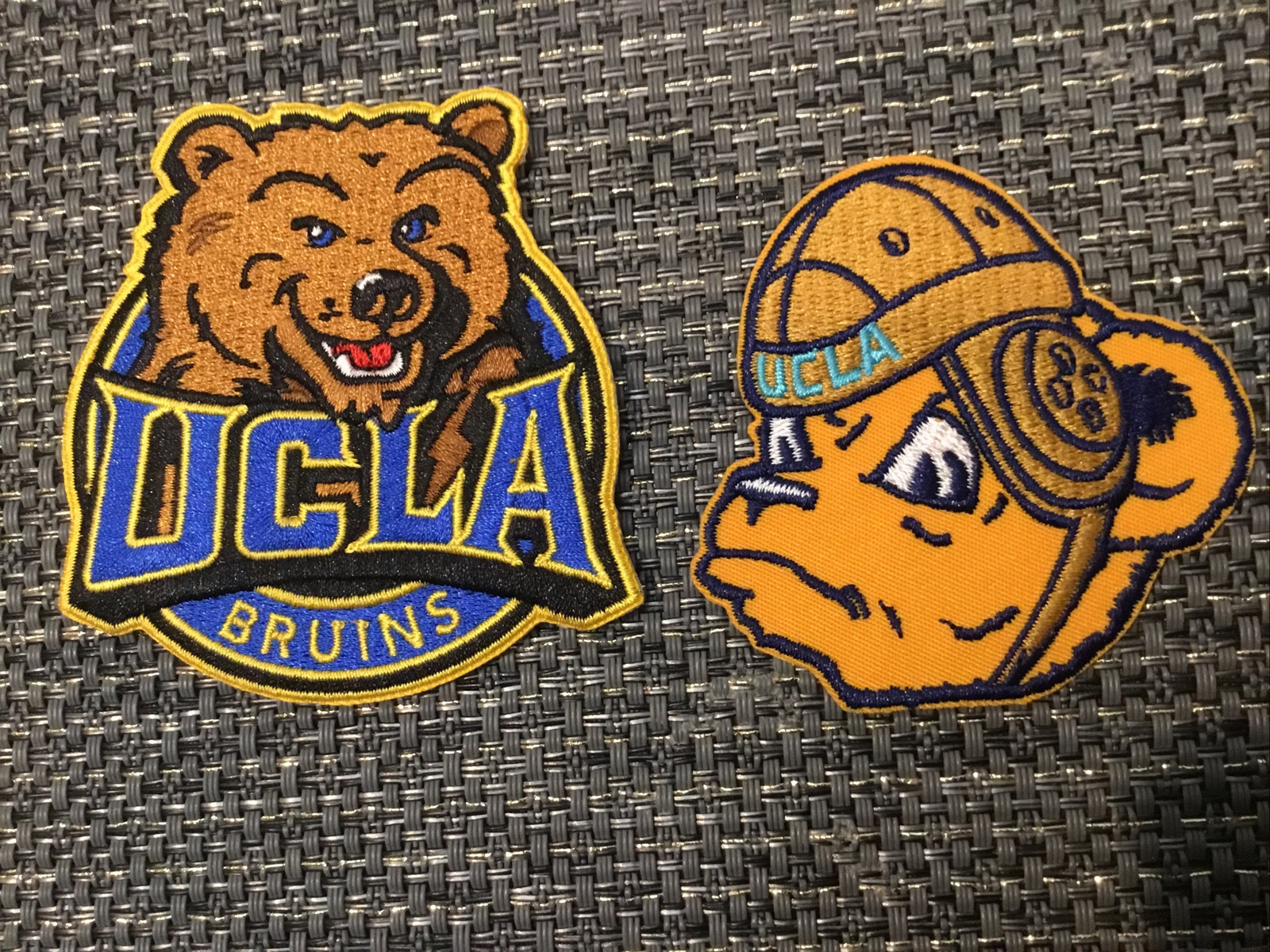 (2) UCLA BRUINS  vintage iron on embroidered patches patch lot 2.5” X 2.5 & 3x3