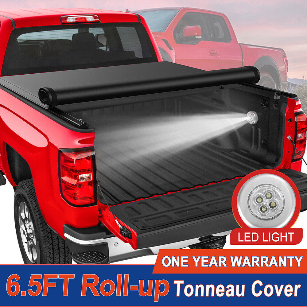 6.5FT Roll Up Tonneau Cover For 2002-2026 Dodge Ram 1500 2500 3500 Short Bed