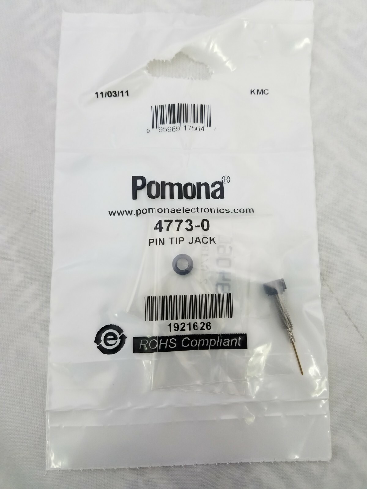 Pomona 4773-0 Pin Tip Jack, , Black, FREE SHIPPING !