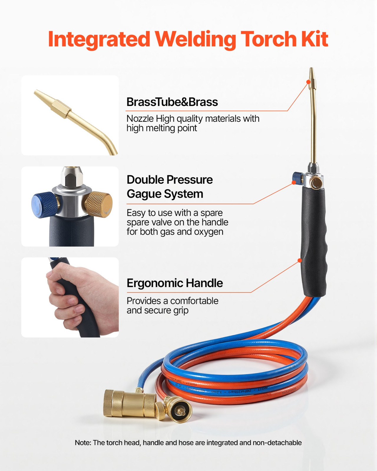 Oxygen Propane Torch Kit w/ Gauges Oxy MAPP Brazing Welding Torch