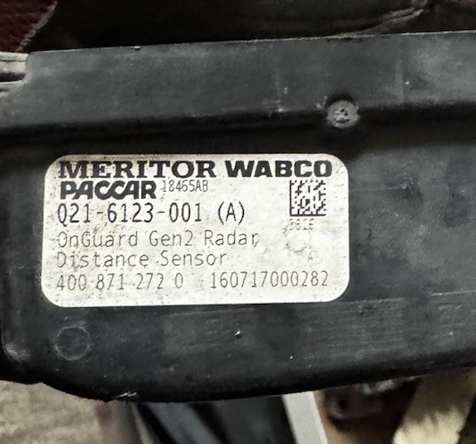Q21-6123-001 Meritor Wabco Paccar Onguard Radar Collision Module