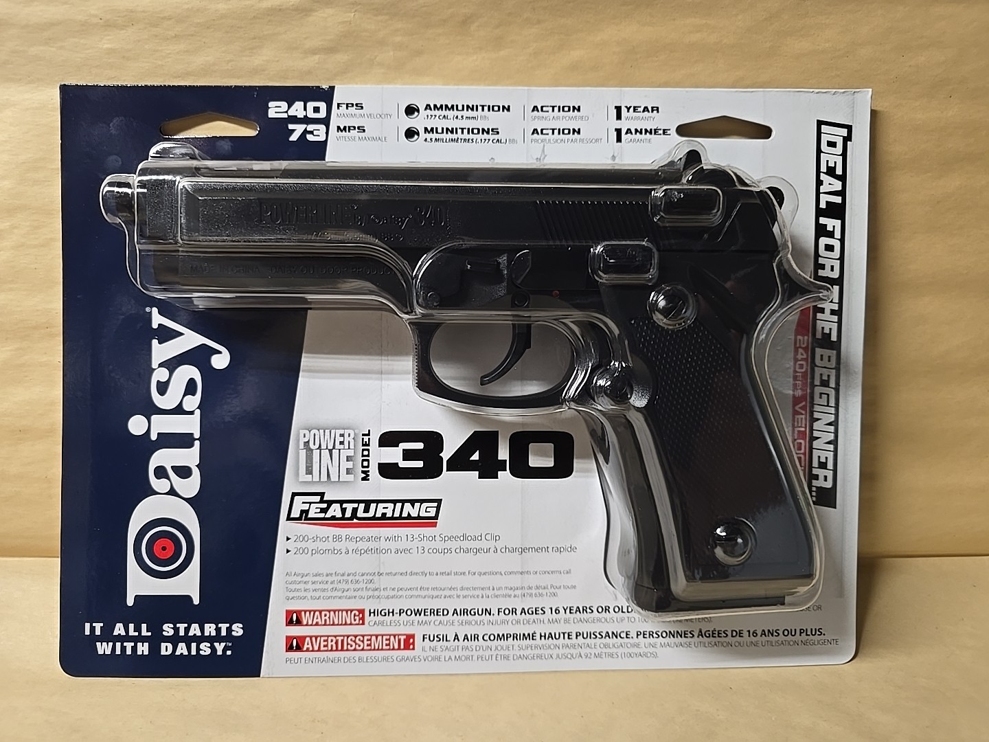 Daisy Powerline 340 BB Air Gun Pistol Shoots .177 Caliber BB's