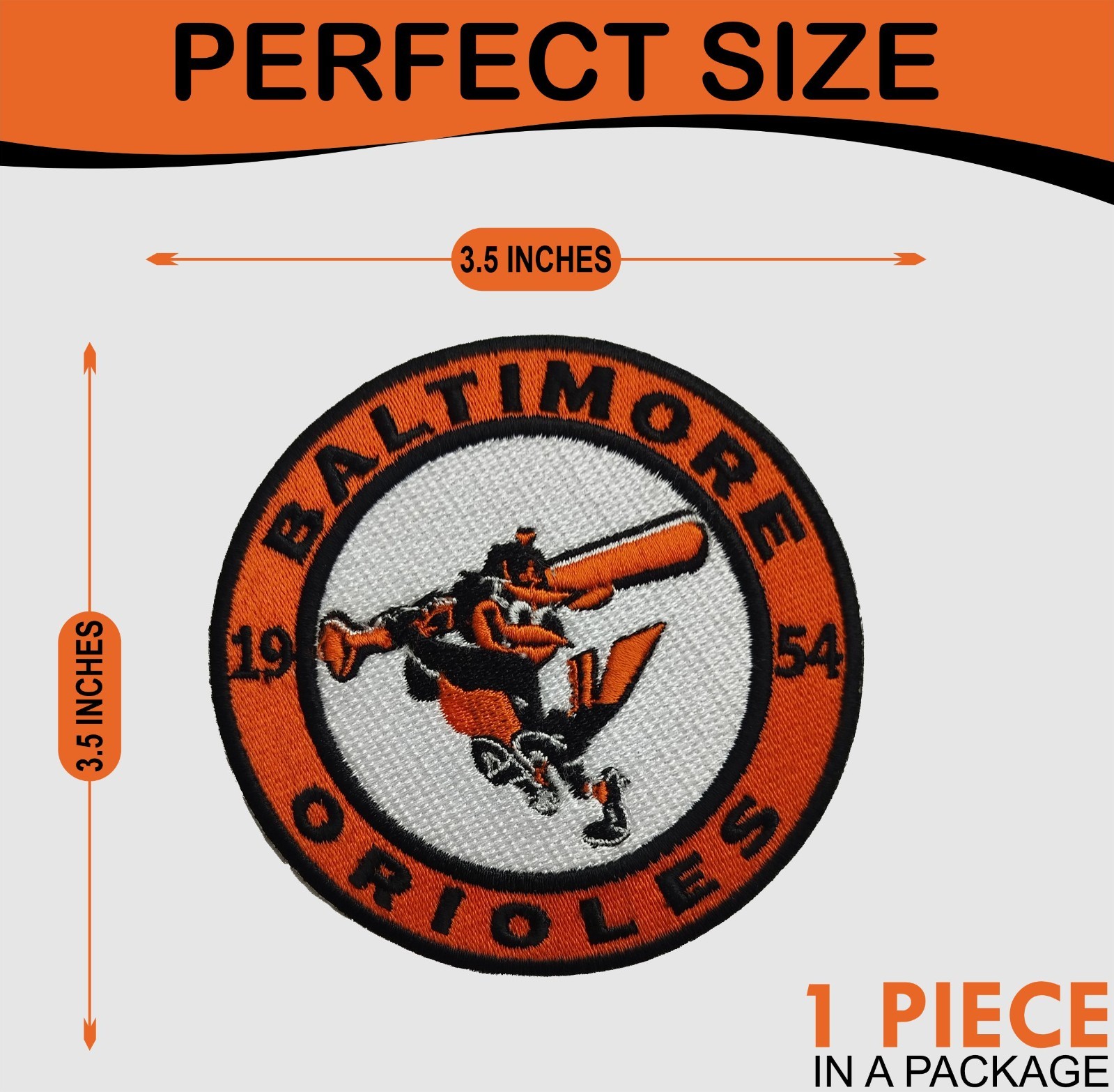 Baltimore Orioles Baseball Team Logo Iron On Patch-Sew Patch-Embroidered Patch