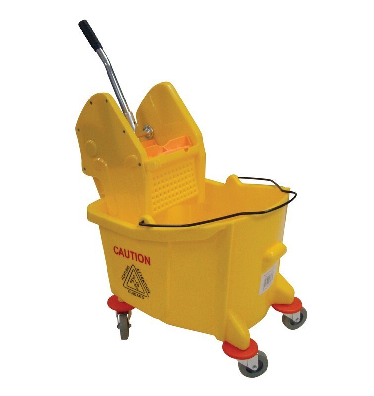 24 Litre Kentucky Mop Bucket With Handle & Wringer - YELLOW BLUE RED GREEN