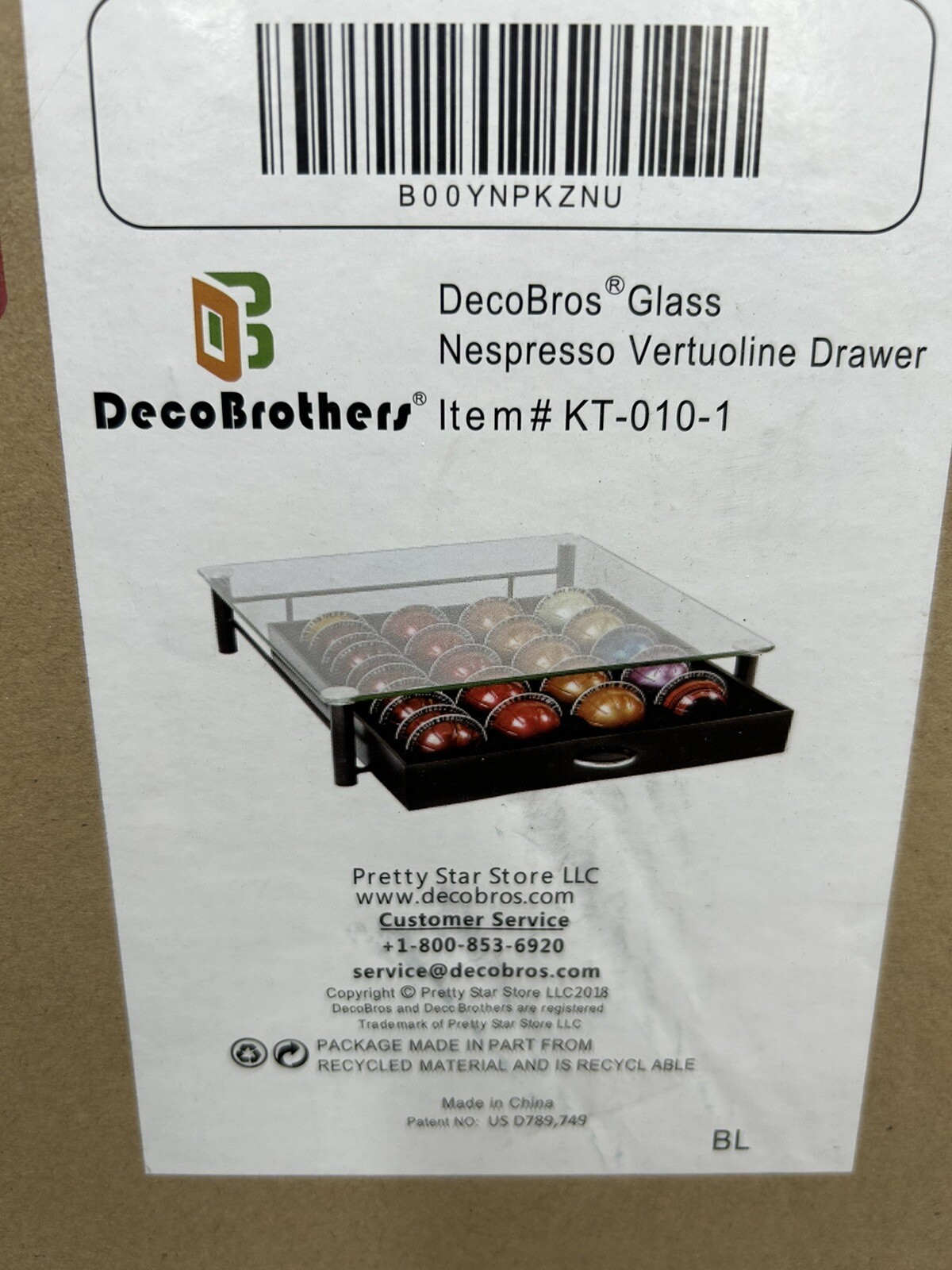 DecoBrothers KT-010-1 Glass Nespresso Vertuoline Capsule Storage Drawer 20 Cup b