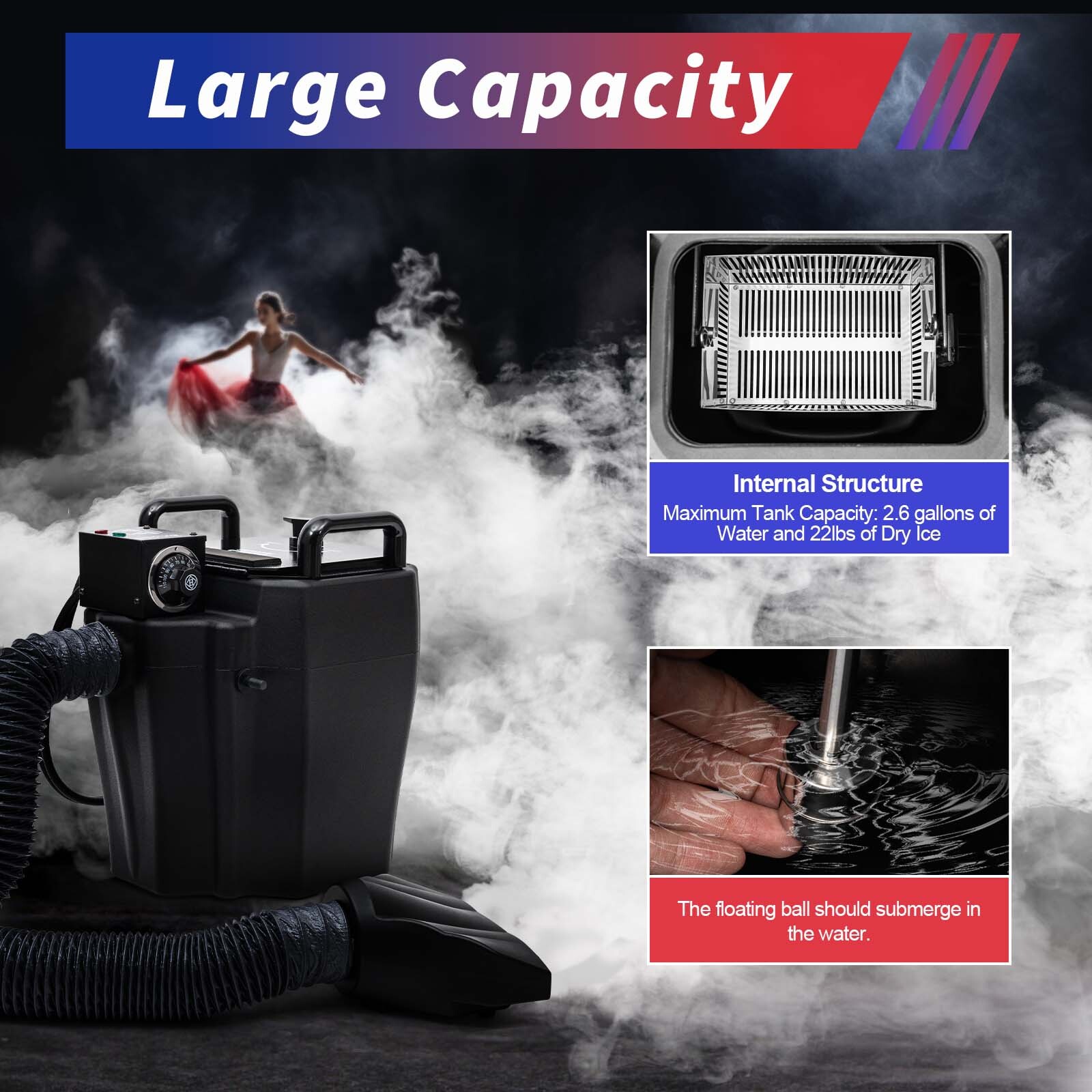 3500W Low Lying Smoke Fog Machine Stage DJ Dry Ice Fog Machine Effect Wedding