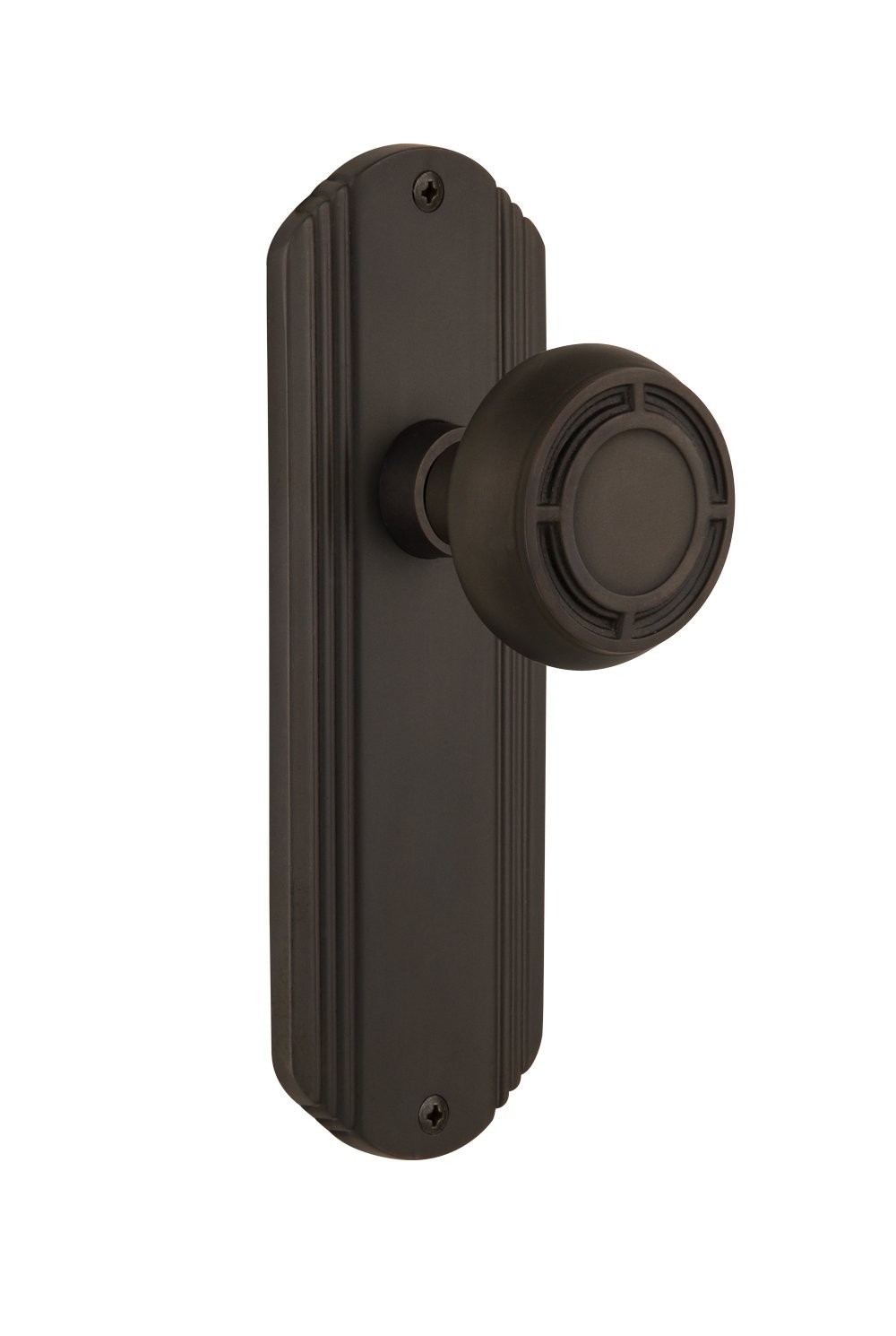 Nostalgic Warehouse Deco Plate with Mission Single Dummy, Oil Rubbed Bronze