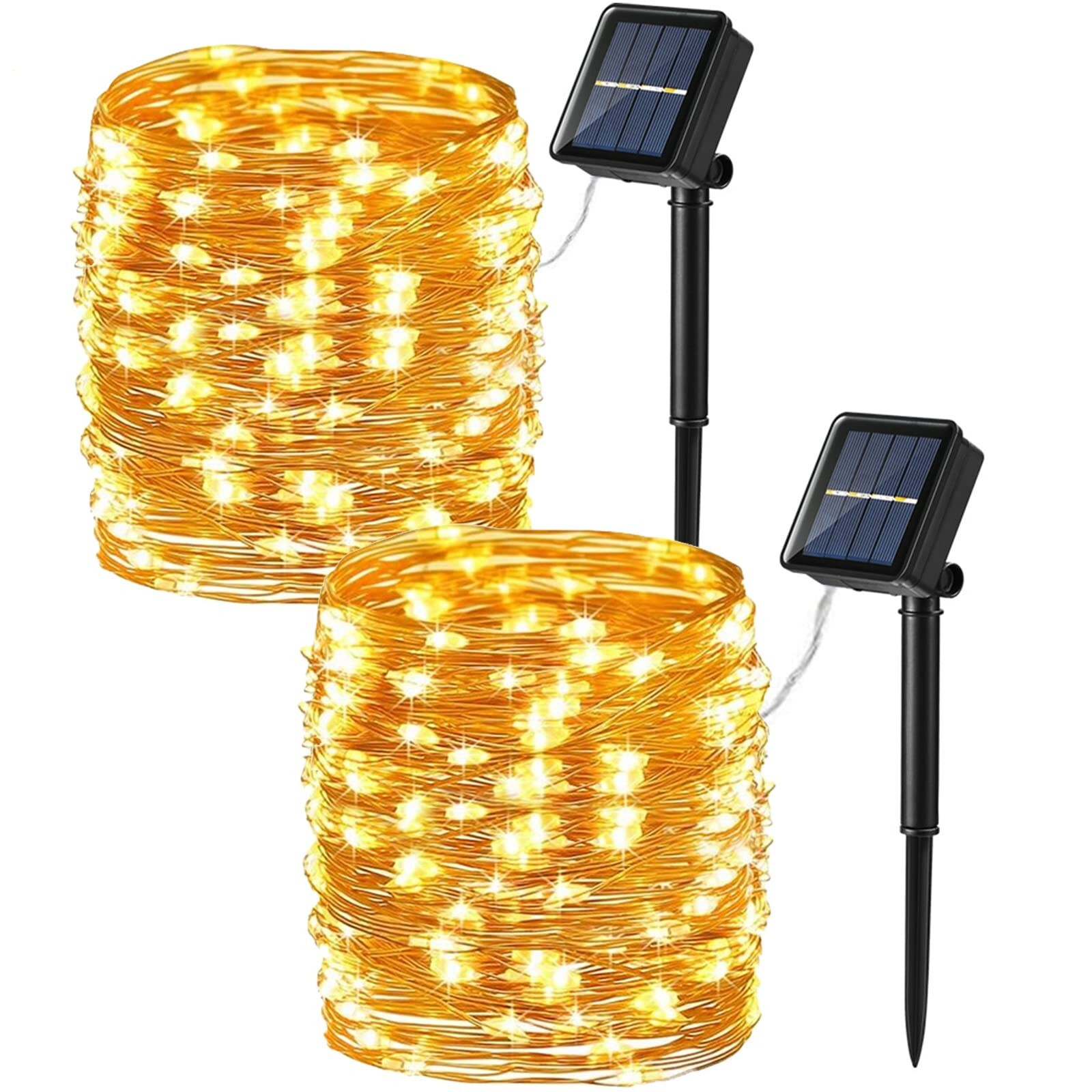 Brizled 2 Pack Solar String Lights, Total 132FT 400 LED Outdoor Solar Fairy L...