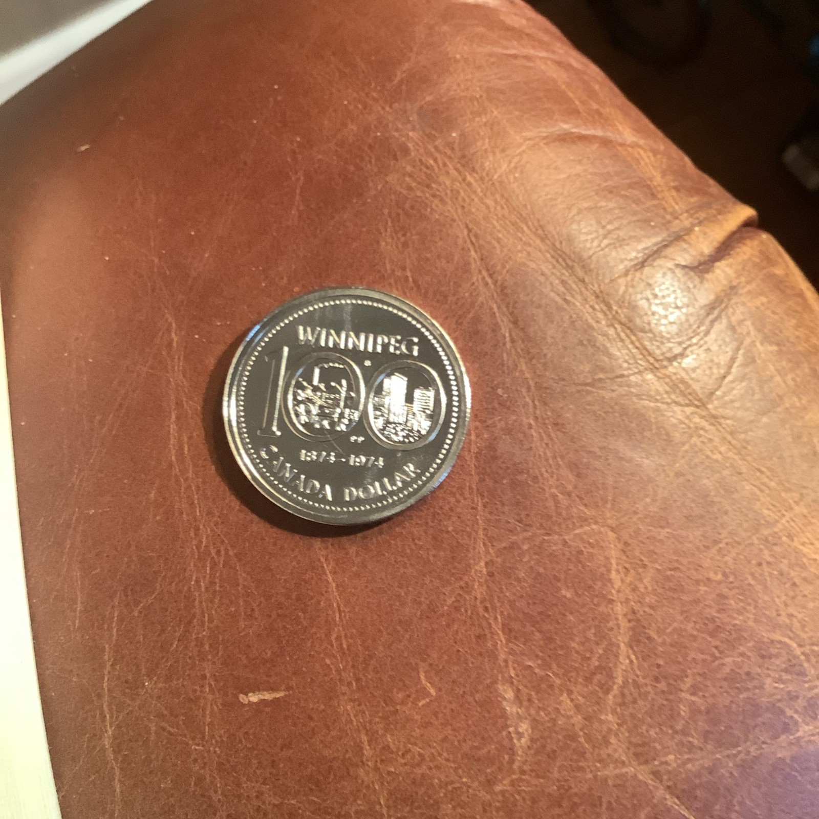 1974 Canadian "Winnipeg 100" CENTENNIAL PROOF DOLLAR COIN.