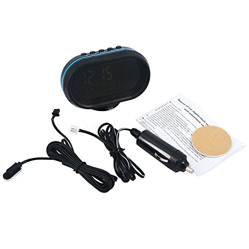 Car Thermometer LCD Digital Clock - 12-24V - Multifunctional Temperature