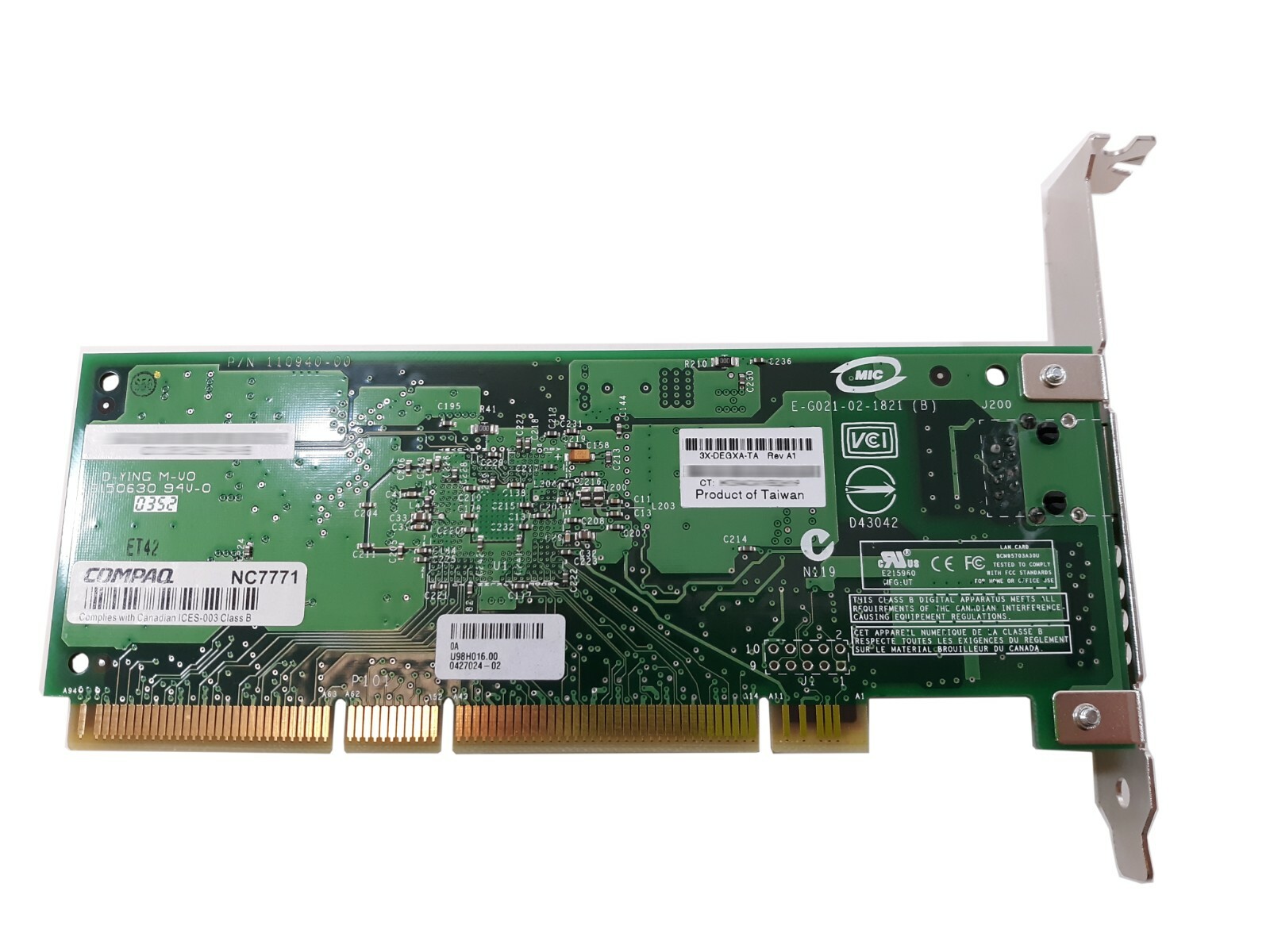 HP Compaq Gigabit Server Adapter NIC Network Card PCI-X NC7771