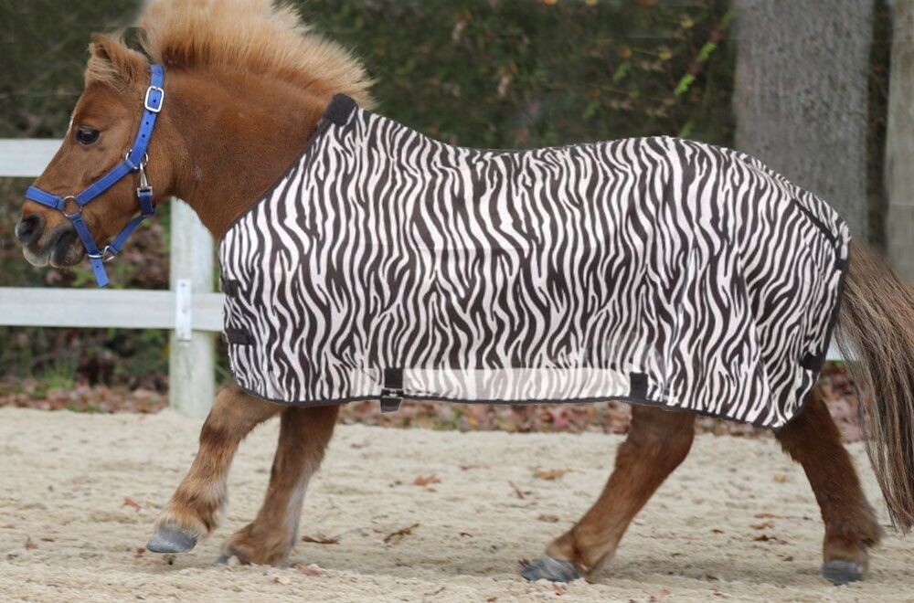 Miniature Horse Zebra Print Mesh Fly Sheet - Sizes 36" to 50"