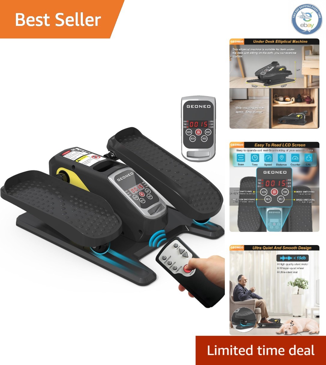 Lightweight Under Desk Elliptical for Home - Ideal for Seniors & Busy Offices
