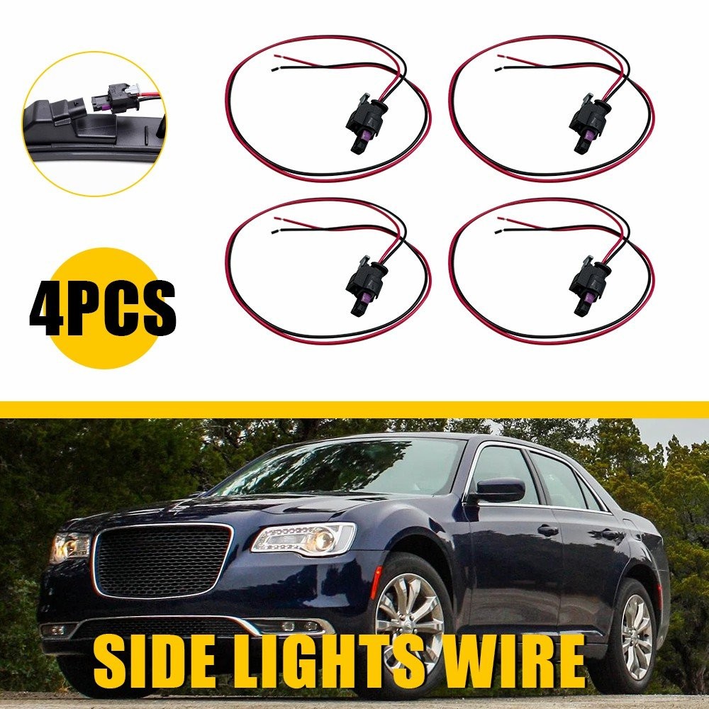 For 2015-24 Dodge Charger 4PCS Side Marker Light Wire Harness Connector Plug Set