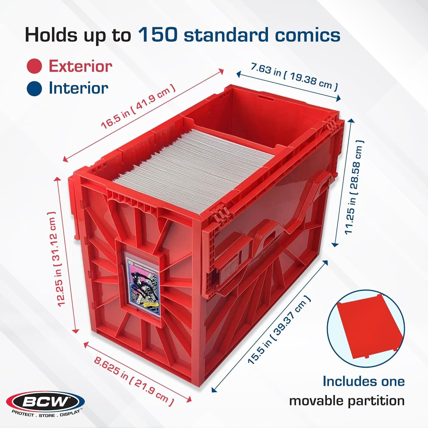 Bcw Red Short Comic Bin Set Comic Book Organization For Comics