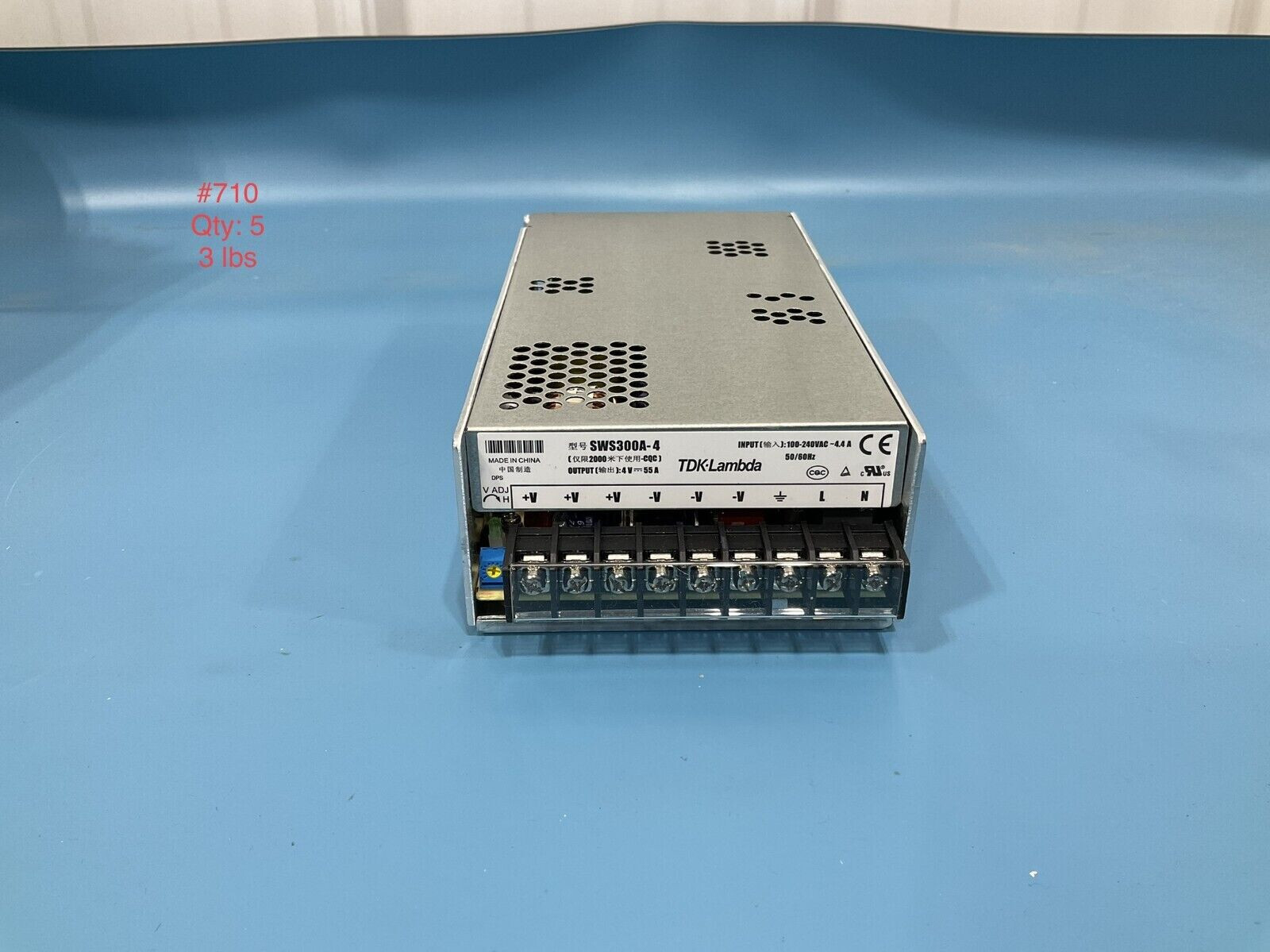 TDK-LAMBDA SWS300A-4/C02 PS Input: 100-240VAC 50/60Hz 4.4A, Out: 4VDC *USA SELLE