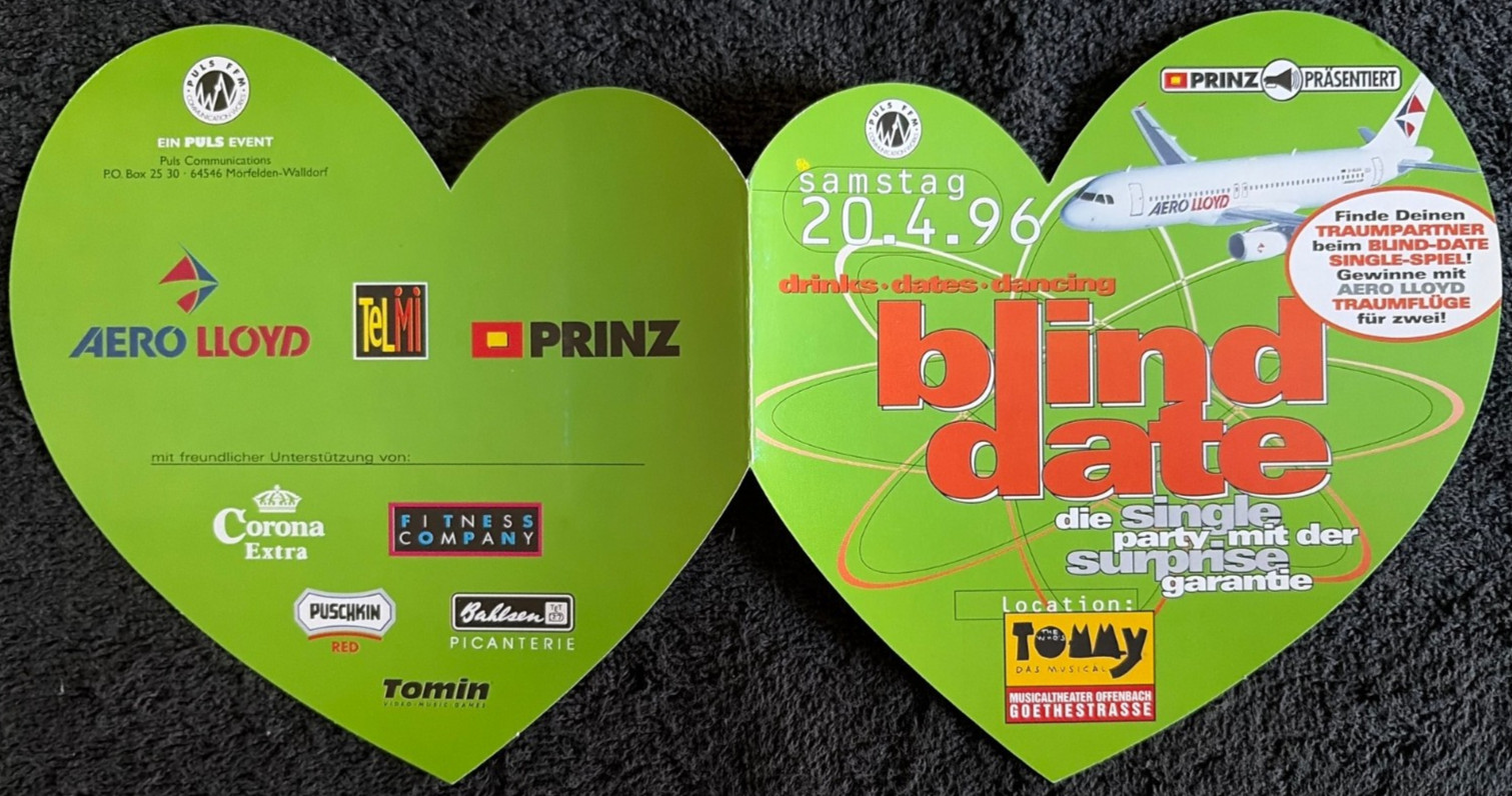 German Travel Agency Ad w/ Blind Date Social Game/Party including Musical Tommy