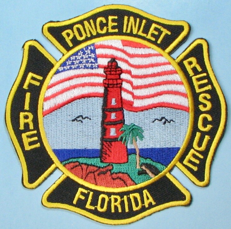Ponce Inlet, FL Fire Dept Patch 4"X4". PP51.
