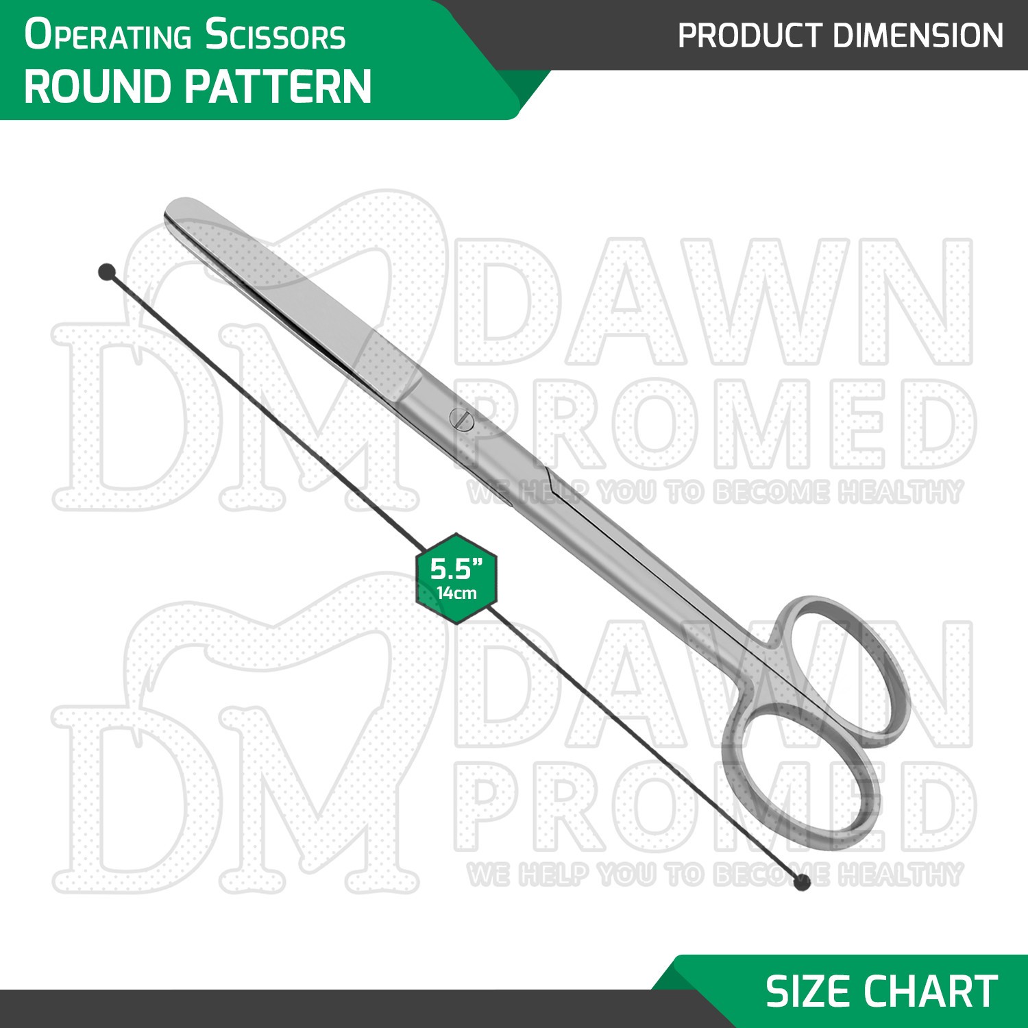 Operating Scissors 5.5" Straight Blunt Blunt Round Pattern Surgical Instruments