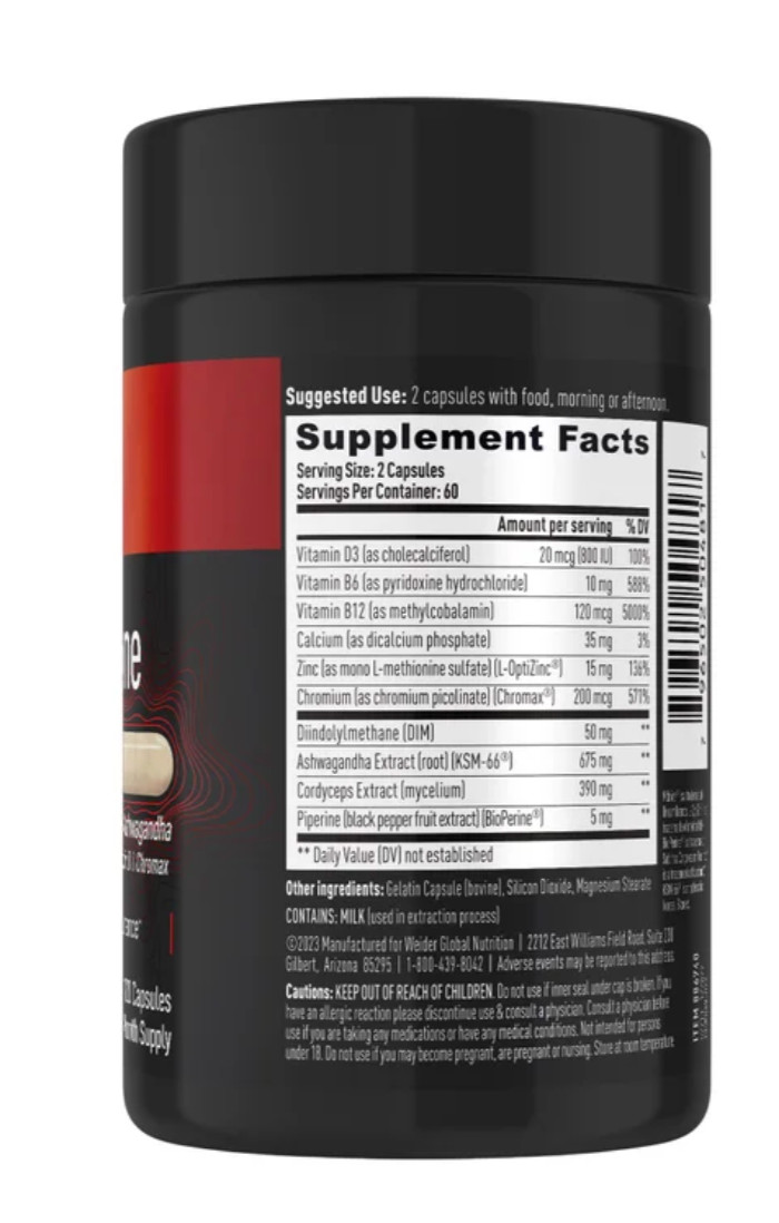 Weider Prime Testosteron Support, 120 Capsules EXP 03/2028