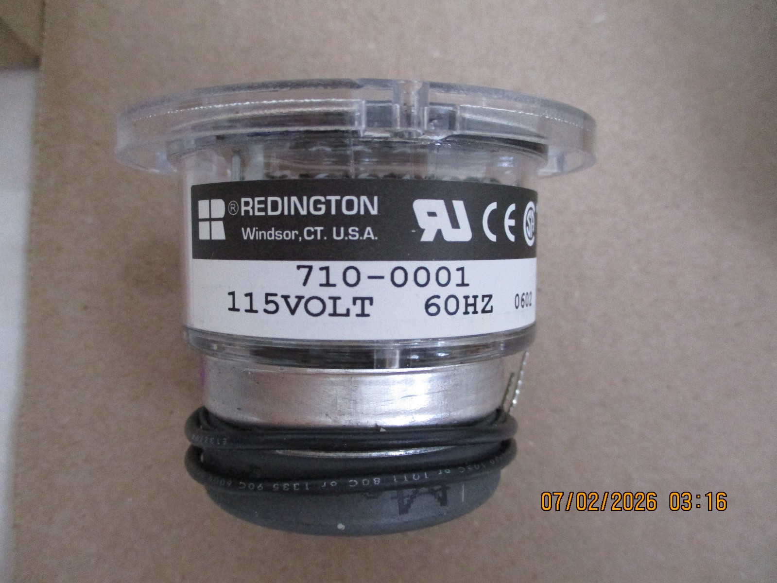 NEW OPEN BOX REDDINGTON 710-0001 HOUR METER, 115V, 60 HZ.