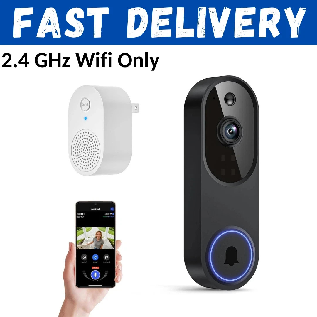 Video Doorbell 1080p HD Camera WI-FI Night Vision Motion Detection Wireles