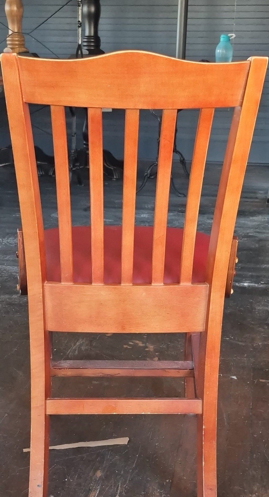 Grand Rapids Chair Company Traditional Wood Dining Chair Faux Leather Seat