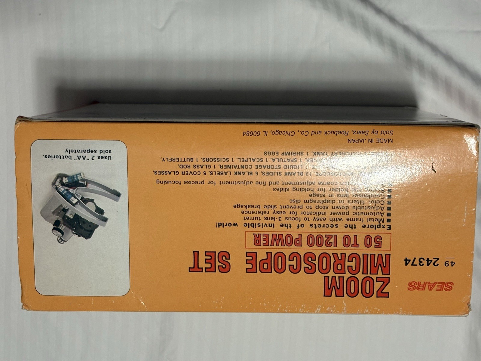 Vintage Sears Zoom Microscope Set 50-1200 Power Complete Set with Original Box!