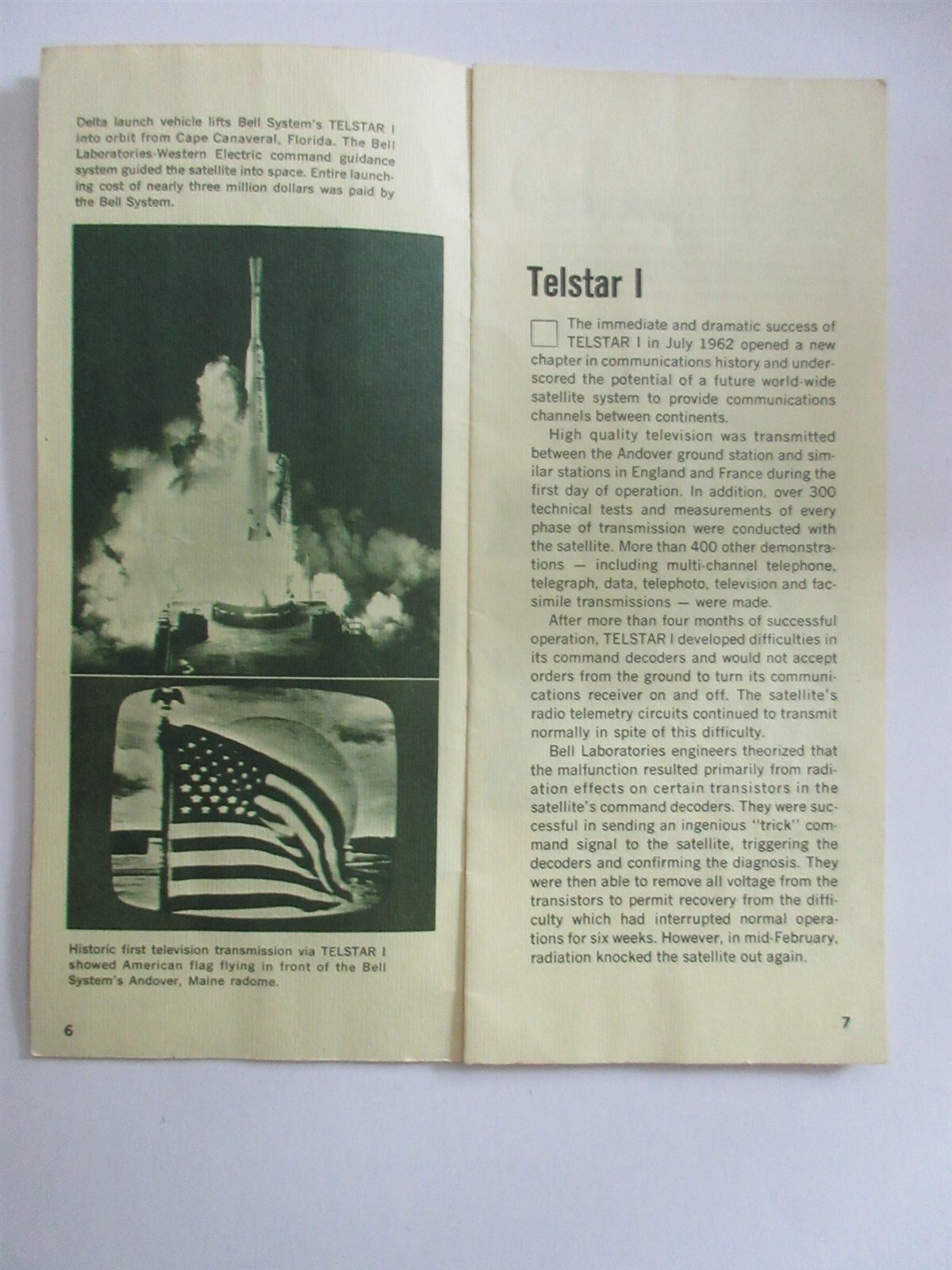 Vintage 1963 Bell System PROJECT TELSTAR EXPERIMENT Brochure